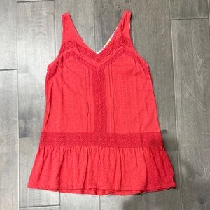 Matilda Jane Red Lace Trim Tank Top